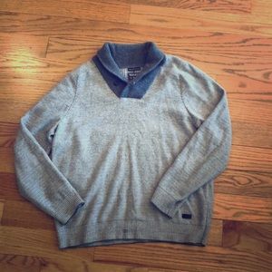 Woolrich lambswool cashmere shawl collar sweater